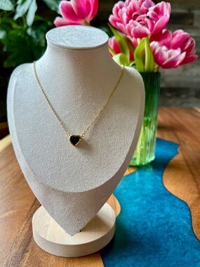 Black bezel heart pendant